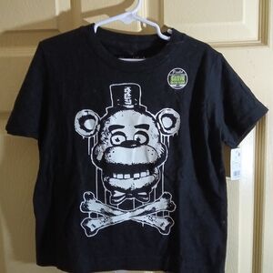 Kids Black Graphic Tee with Glow-in-the-Dark Design